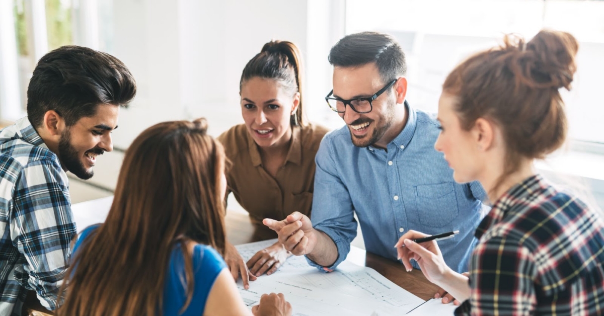 Group meeting around a table